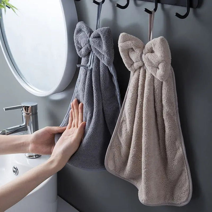 Bow Charm Coral Velvet Towels - Weston Fletcher