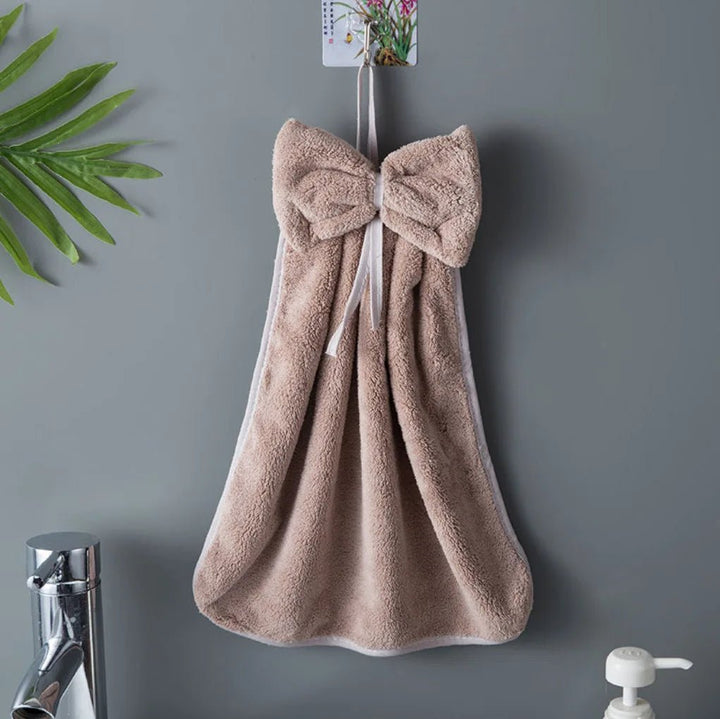 Bow Charm Coral Velvet Towels - Weston Fletcher