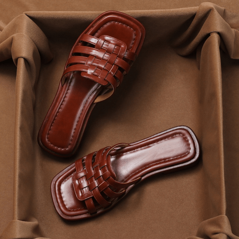 Calabria Woven Leather Slippers - Weston Fletcher