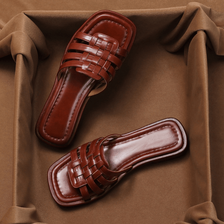 Calabria Woven Leather Slippers - Weston Fletcher