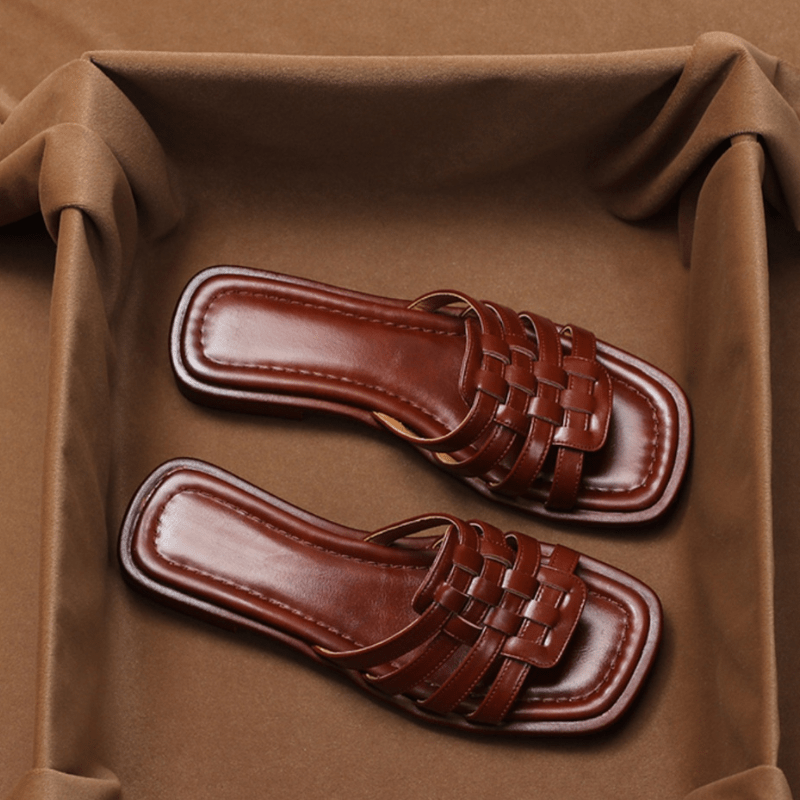 Calabria Woven Leather Slippers - Weston Fletcher