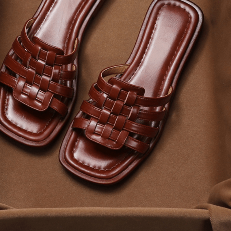 Calabria Woven Leather Slippers - Weston Fletcher