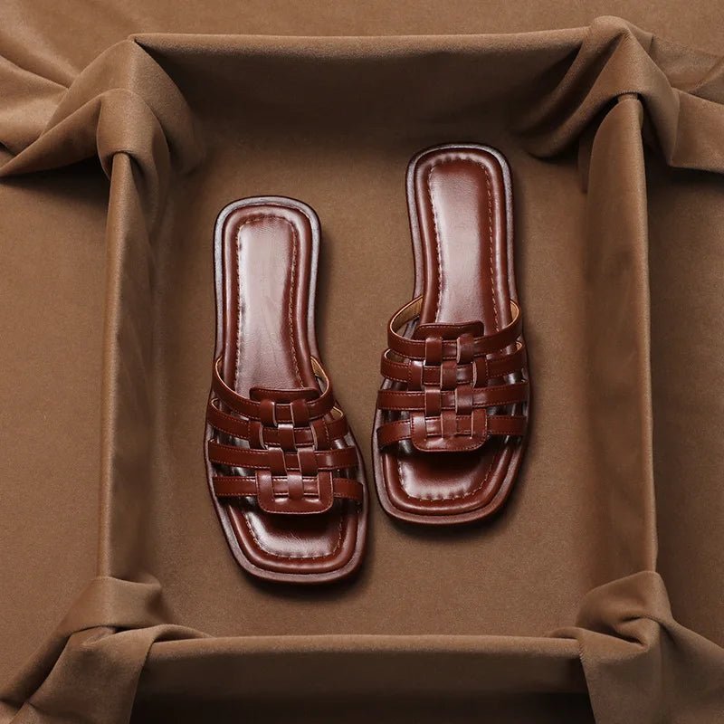 Calabria Woven Leather Slippers - Weston Fletcher