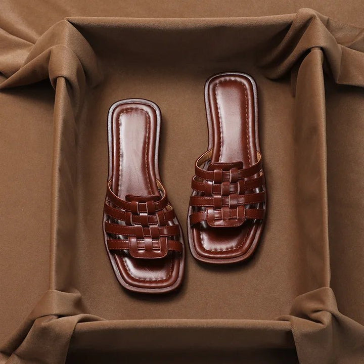 Calabria Woven Leather Slippers - Weston Fletcher