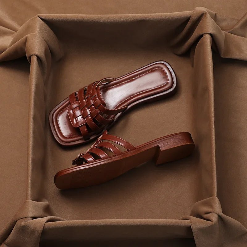 Calabria Woven Leather Slippers - Weston Fletcher