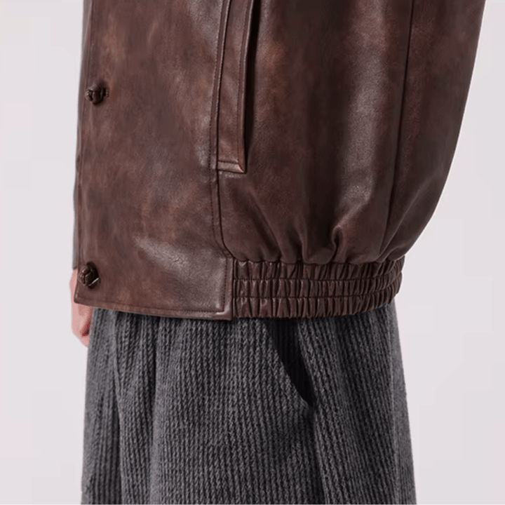 Caltren Aged Leather Coat - Weston Fletcher