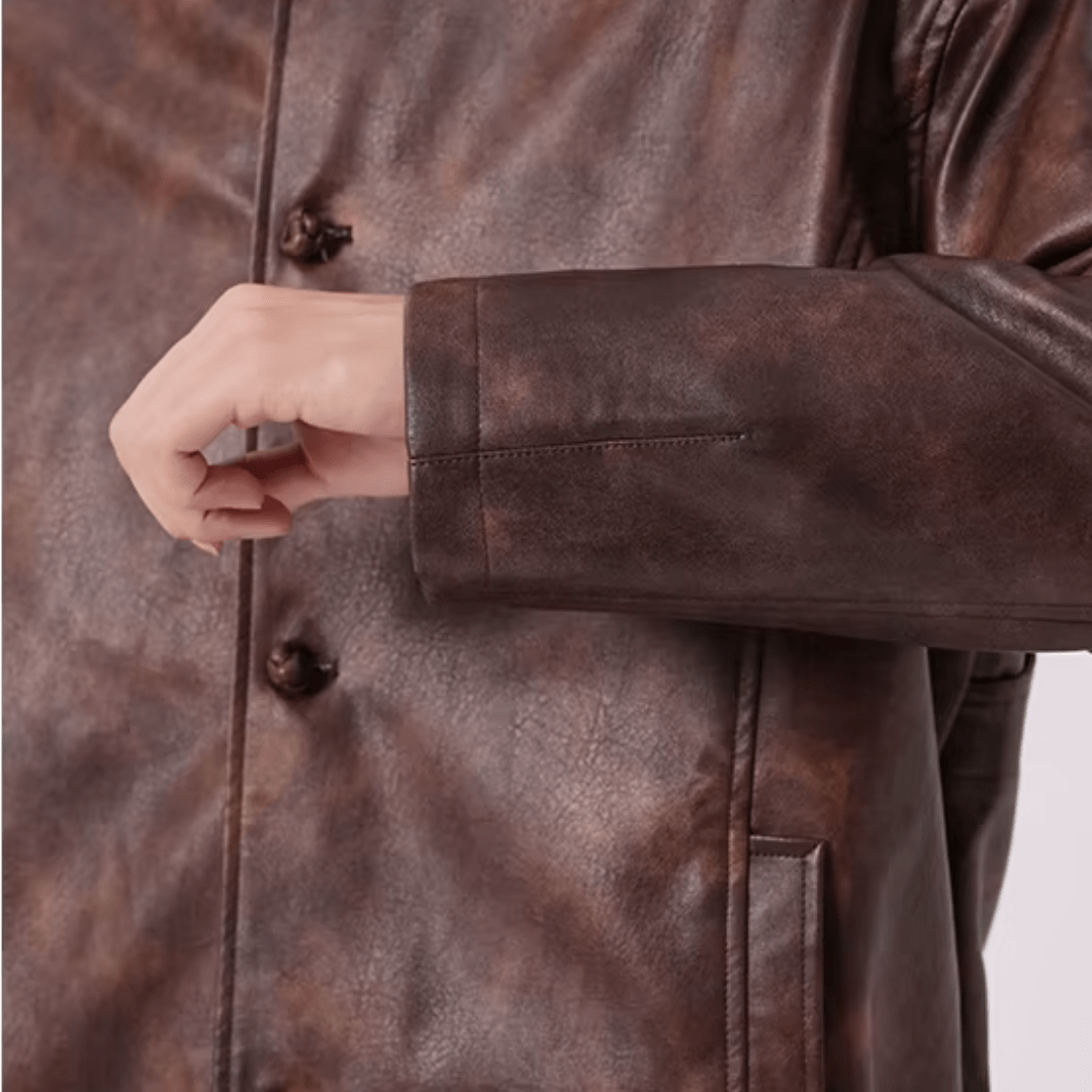 Caltren Aged Leather Coat - Weston Fletcher