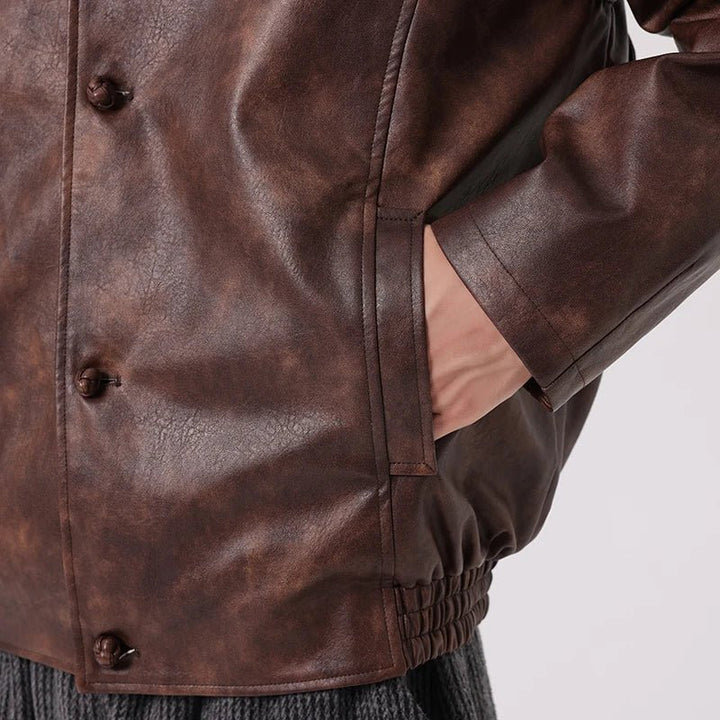 Caltren Aged Leather Coat - Weston Fletcher