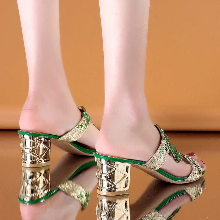 Castia Crystal Heeled Sandals - Weston Fletcher