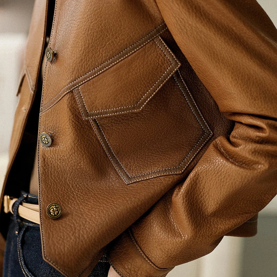 Dax Moto Leather Lapel Jacket - Weston Fletcher