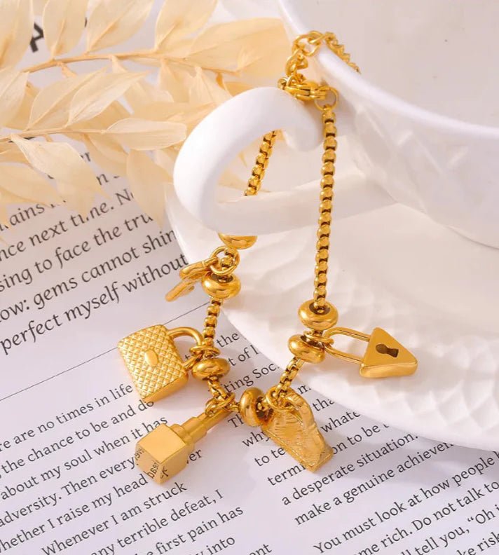 Doria Gold - Plated Charm Bracelet - Weston Fletcher