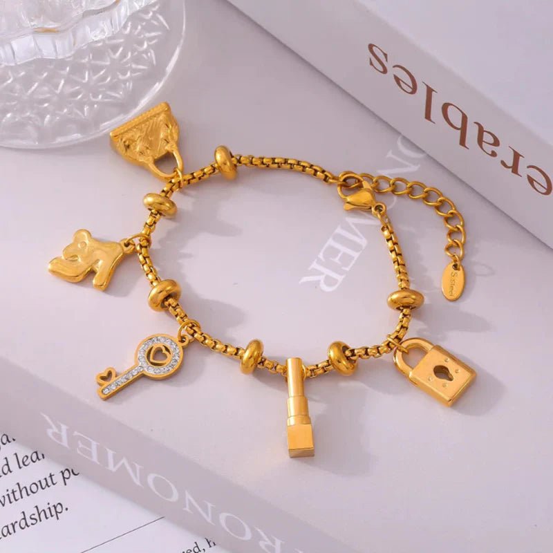Doria Gold - Plated Charm Bracelet - Weston Fletcher