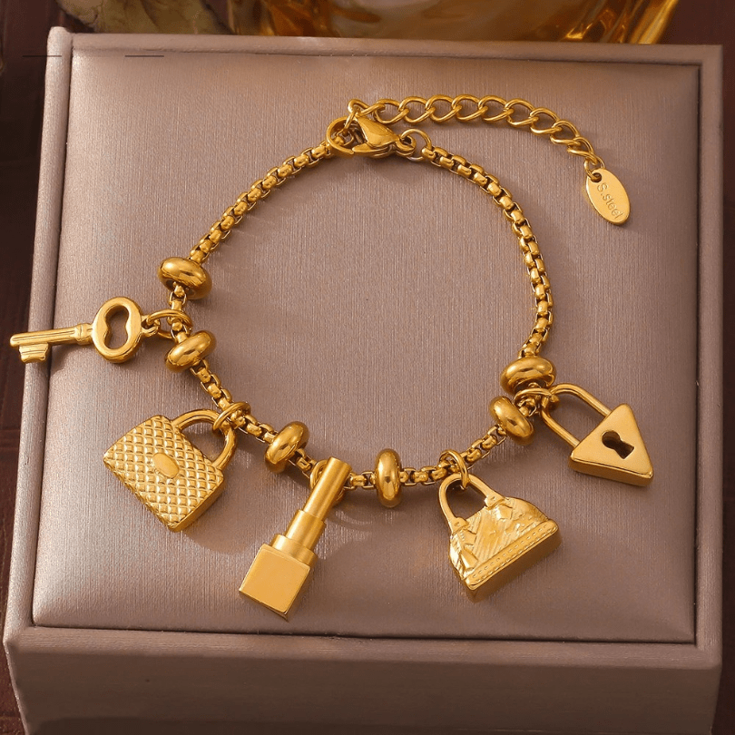 Doria Gold - Plated Charm Bracelet - Weston Fletcher