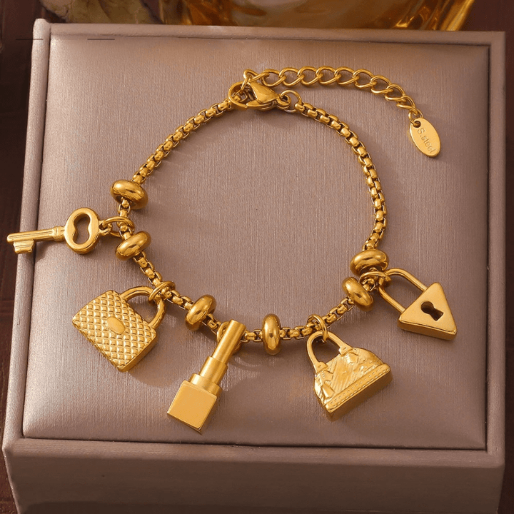 Doria Gold - Plated Charm Bracelet - Weston Fletcher