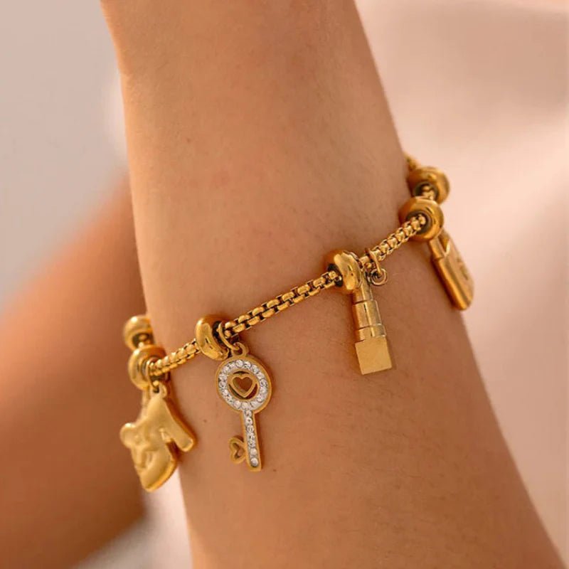 Doria Gold - Plated Charm Bracelet - Weston Fletcher