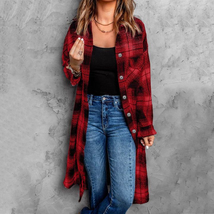 Edith Plaid Longline Coat - Weston Fletcher