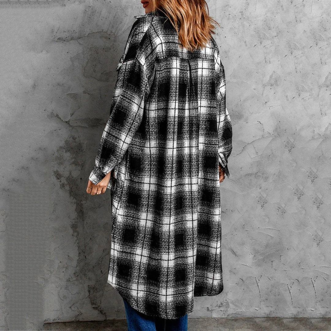 Edith Plaid Longline Coat - Weston Fletcher
