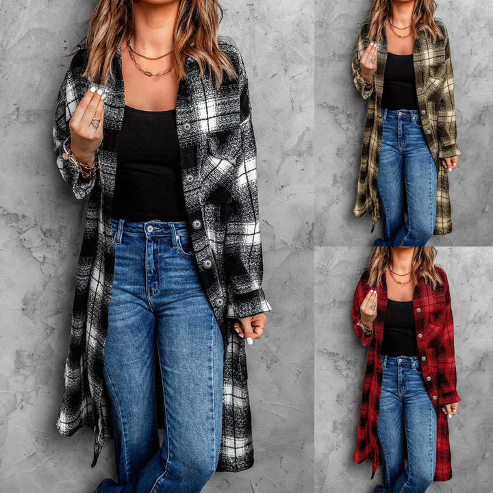Edith Plaid Longline Coat - Weston Fletcher