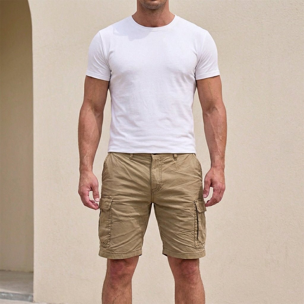 Elbert Relaxed Woven Knee - Length Cargo Shorts with Utility Pockets - Weston Fletcher