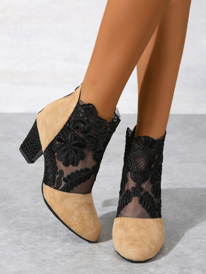 Estelle Velvet Lace High Heels - Weston Fletcher