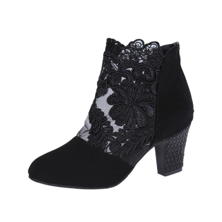 Estelle Velvet Lace High Heels - Weston Fletcher