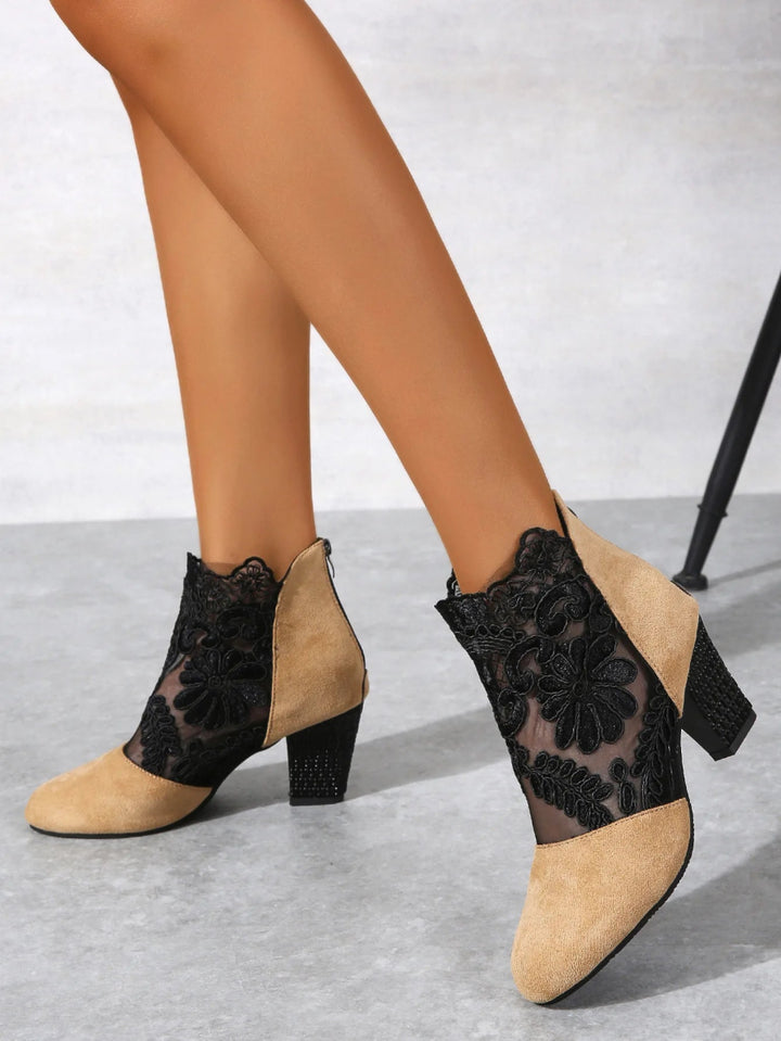 Estelle Velvet Lace High Heels - Weston Fletcher