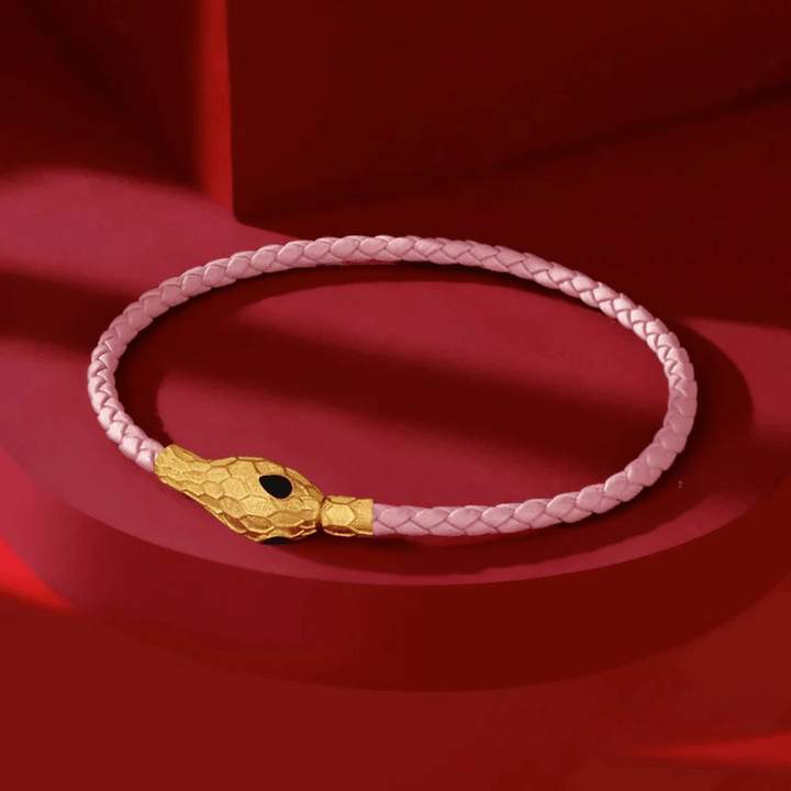 Golden Coil Handwoven Leather Bracelet - Weston Fletcher