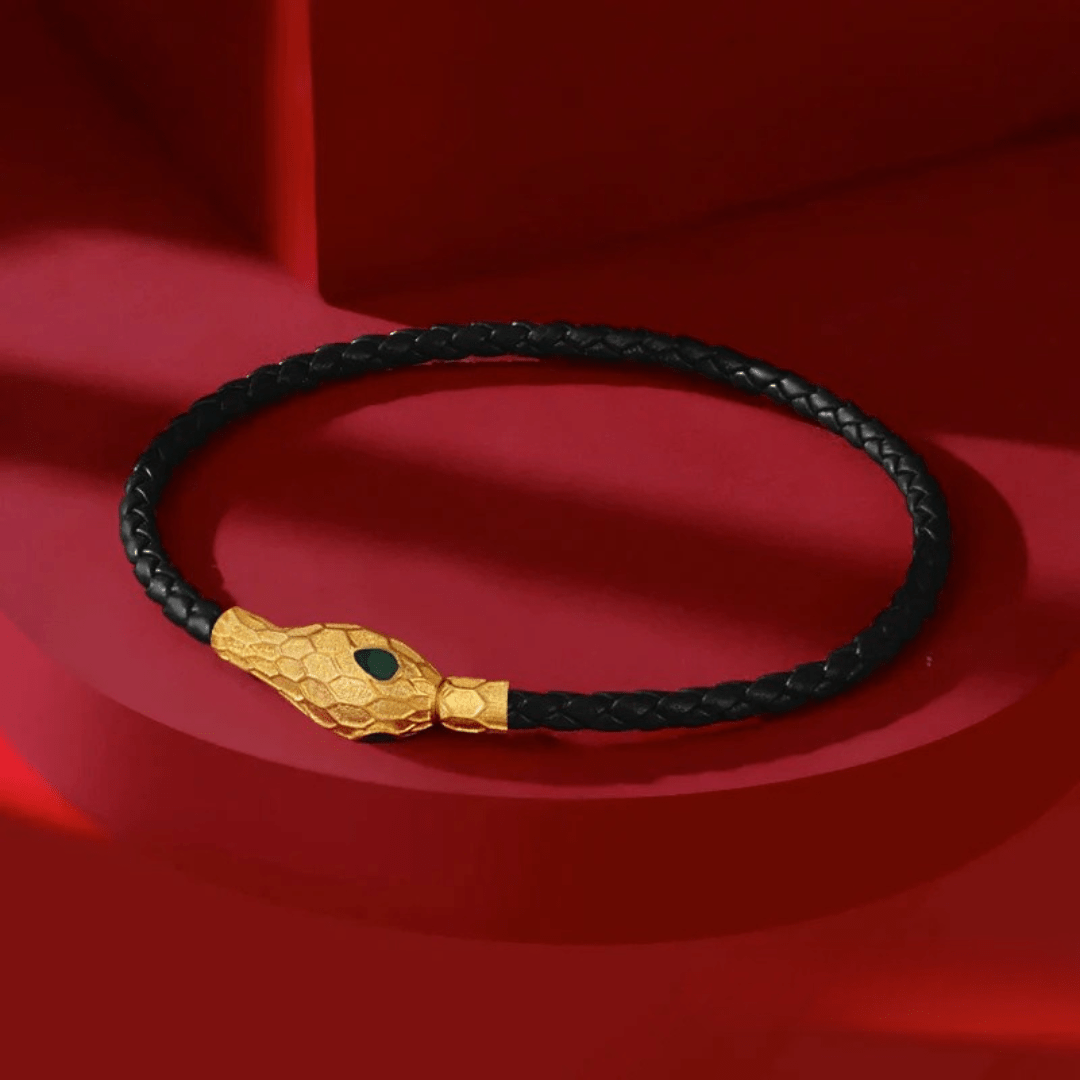 Golden Coil Handwoven Leather Bracelet - Weston Fletcher