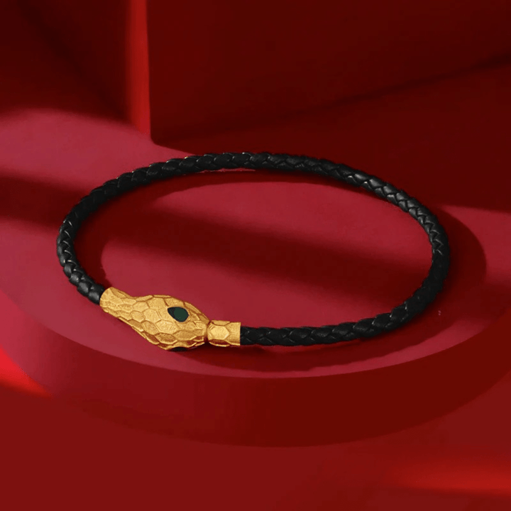 Golden Coil Handwoven Leather Bracelet - Weston Fletcher