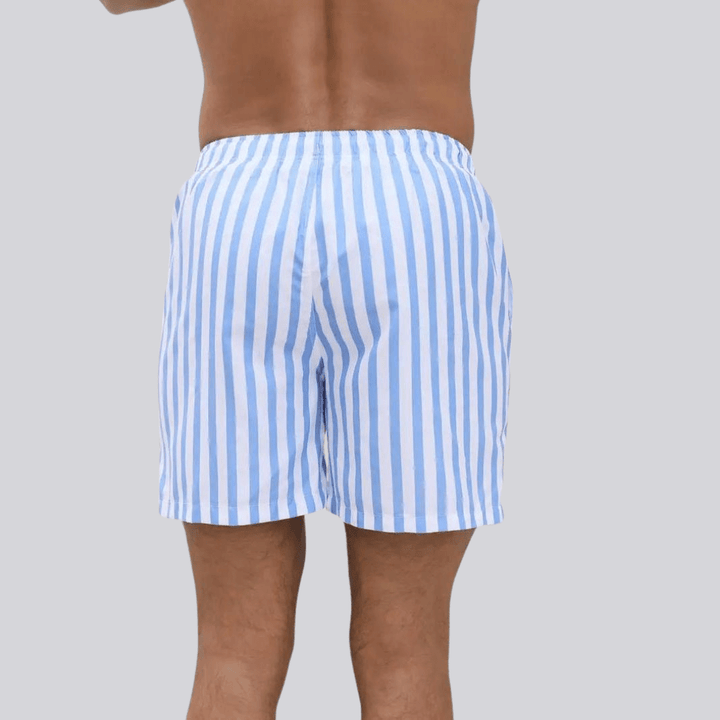 Jean - Paul Relaxed Mid - Thigh Striped Woven Vacation Shorts - Weston Fletcher
