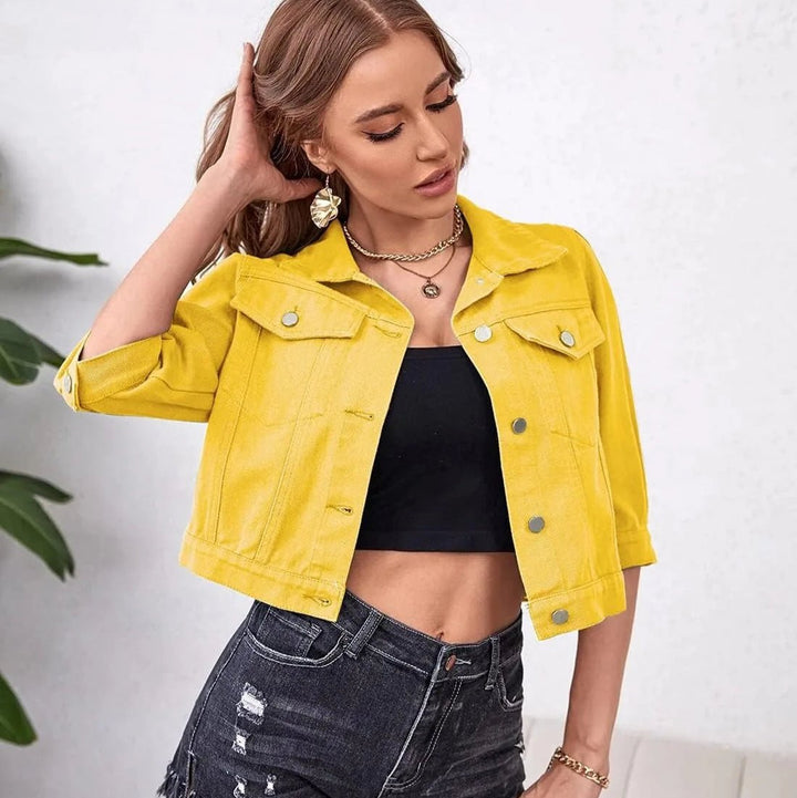 Kaela Clove Cropped Denim Jacket - Weston Fletcher