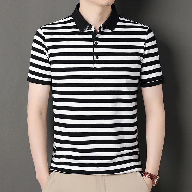 Lakeview Striped Cotton Polo Shirt - Weston Fletcher