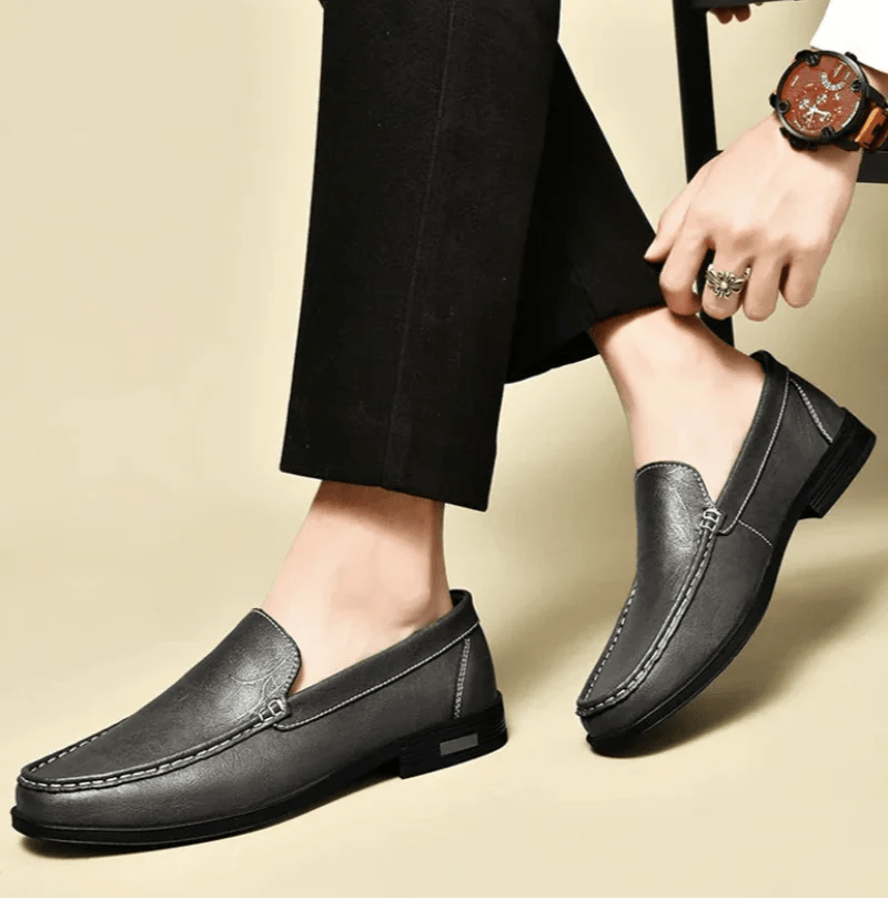 London Look Embossed Leather Loafers - Weston Fletcher