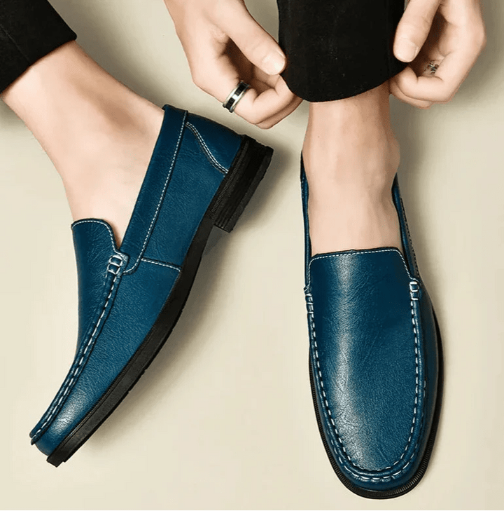 London Look Embossed Leather Loafers - Weston Fletcher