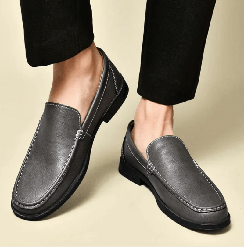 London Look Embossed Leather Loafers - Weston Fletcher