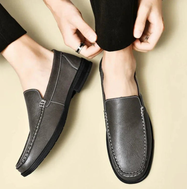 London Look Embossed Leather Loafers - Weston Fletcher