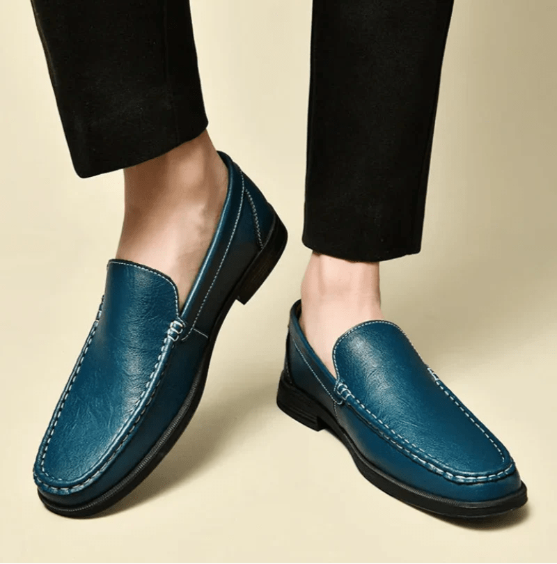 London Look Embossed Leather Loafers - Weston Fletcher