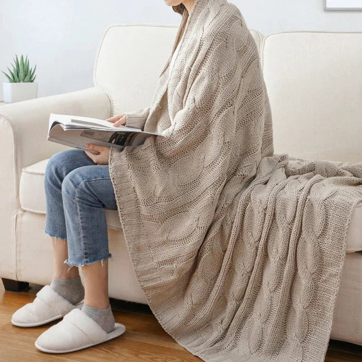 Mattia Plush Knitted Throw Blanket - Weston Fletcher