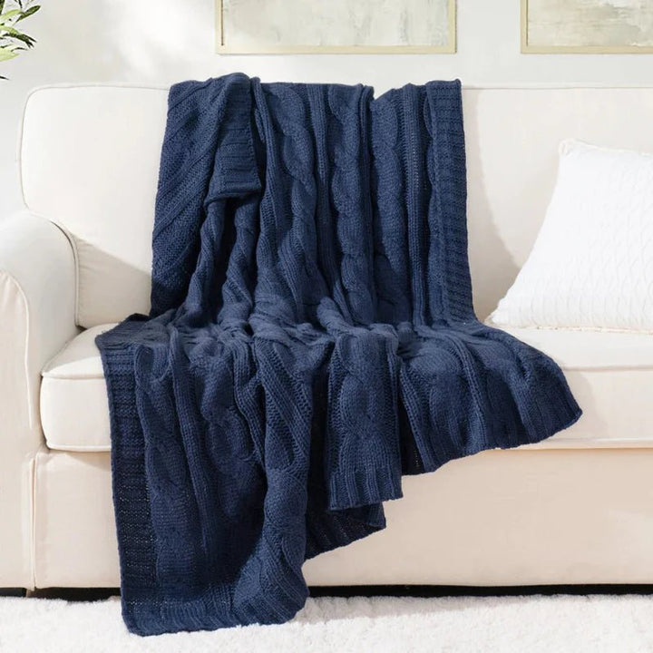 Mattia Plush Knitted Throw Blanket - Weston Fletcher