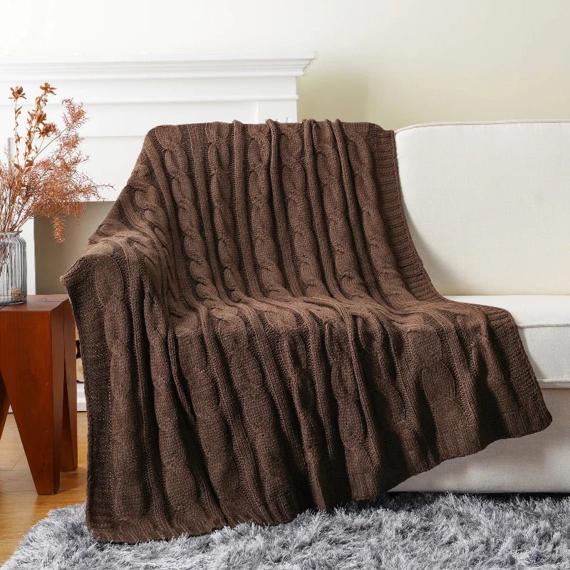 Mattia Plush Knitted Throw Blanket - Weston Fletcher