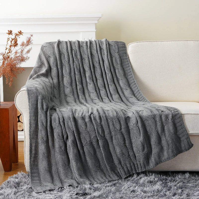 Mattia Plush Knitted Throw Blanket - Weston Fletcher