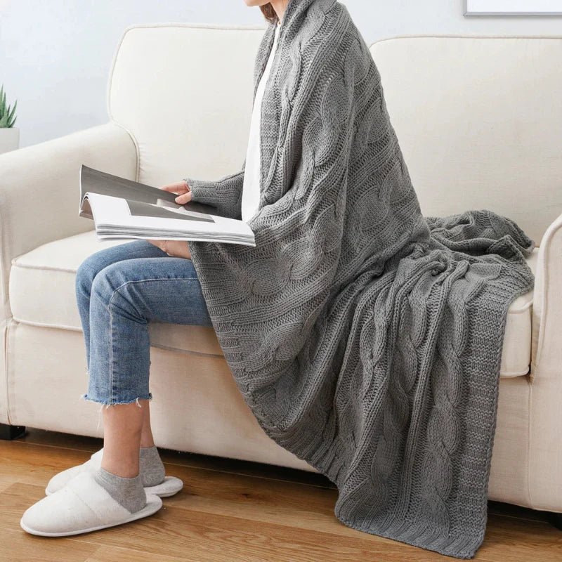 Mattia Plush Knitted Throw Blanket - Weston Fletcher