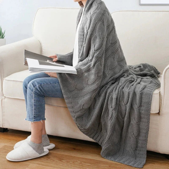 Mattia Plush Knitted Throw Blanket - Weston Fletcher