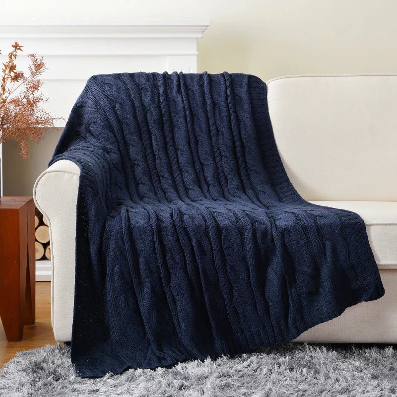 Mattia Plush Knitted Throw Blanket - Weston Fletcher