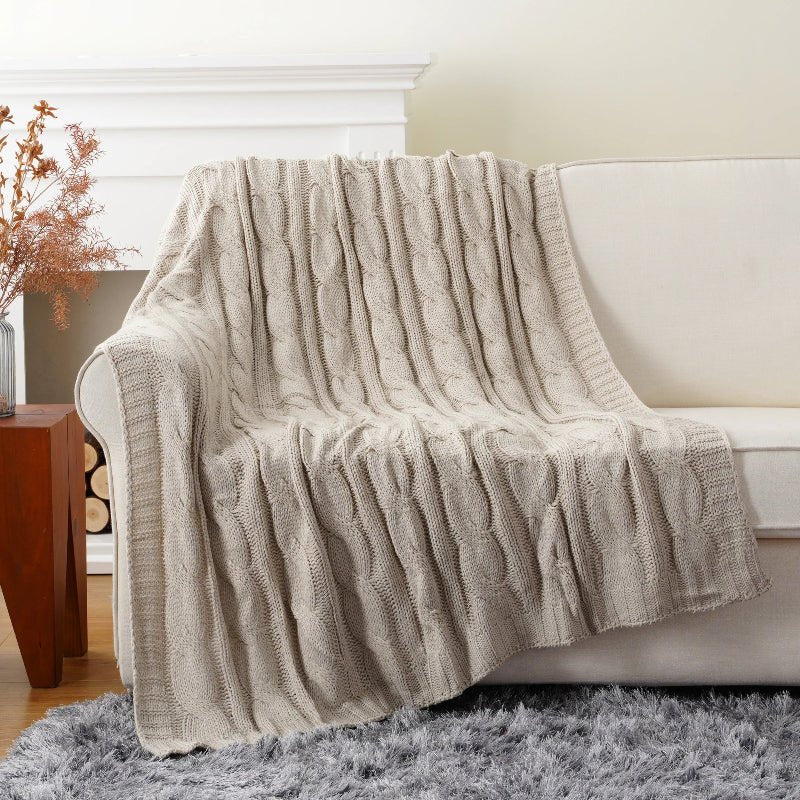 Mattia Plush Knitted Throw Blanket - Weston Fletcher