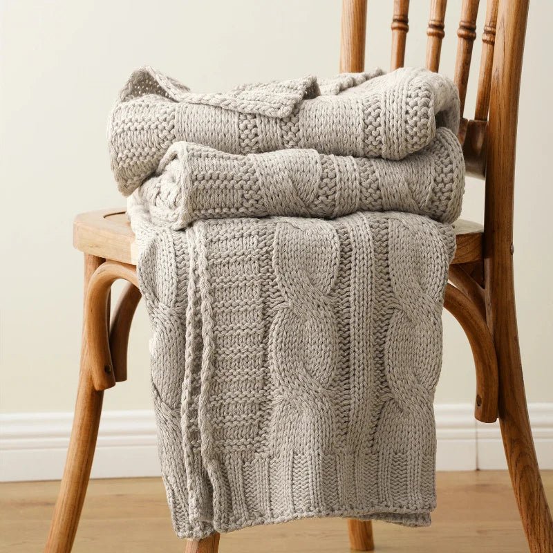 Mattia Plush Knitted Throw Blanket - Weston Fletcher