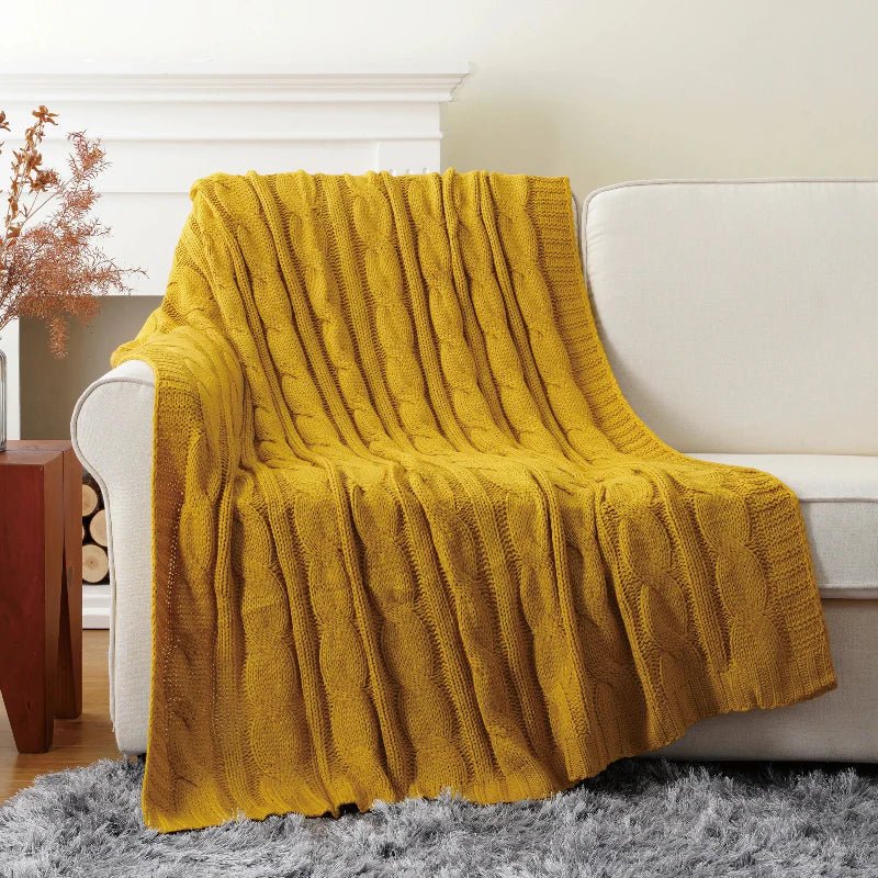 Mattia Plush Knitted Throw Blanket - Weston Fletcher