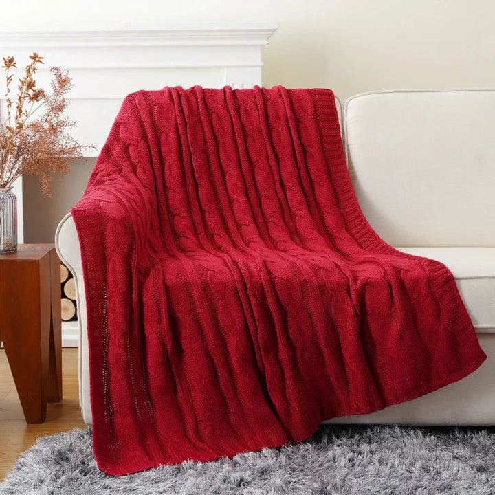 Mattia Plush Knitted Throw Blanket - Weston Fletcher