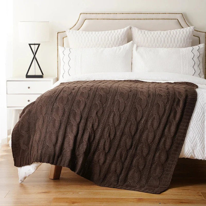 Mattia Plush Knitted Throw Blanket - Weston Fletcher