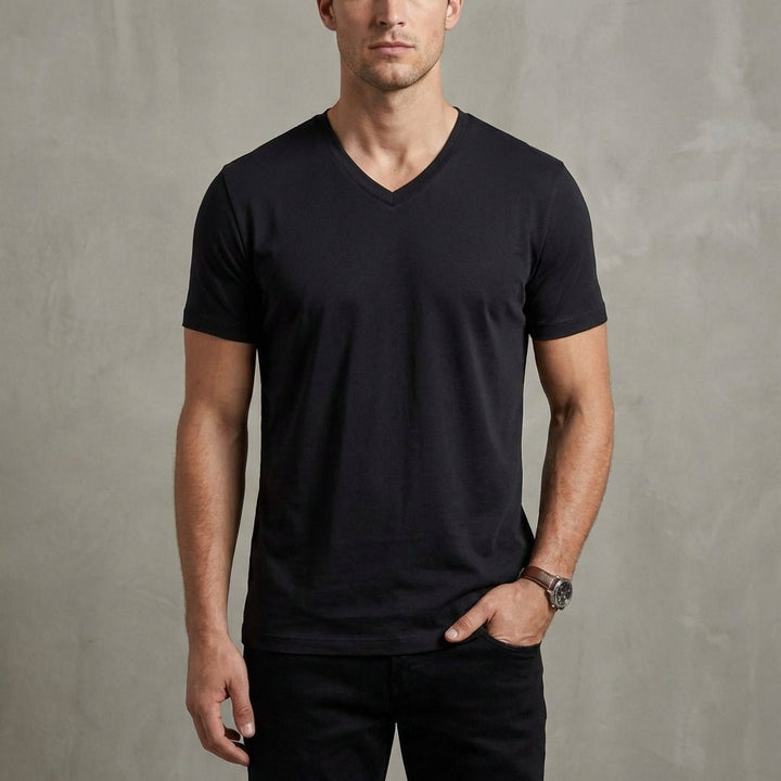 Men’s Classic V - Neck T-Shirt with Tailored Slim Fit - Weston Fletcher
